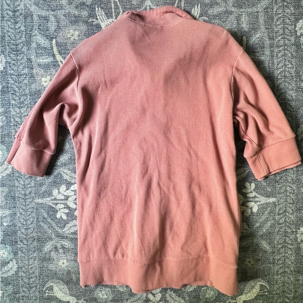 Adidas Womens Raw Pink Short Sleeve Full Zip Waffle Knit Track Top - Picture 2 of 6
